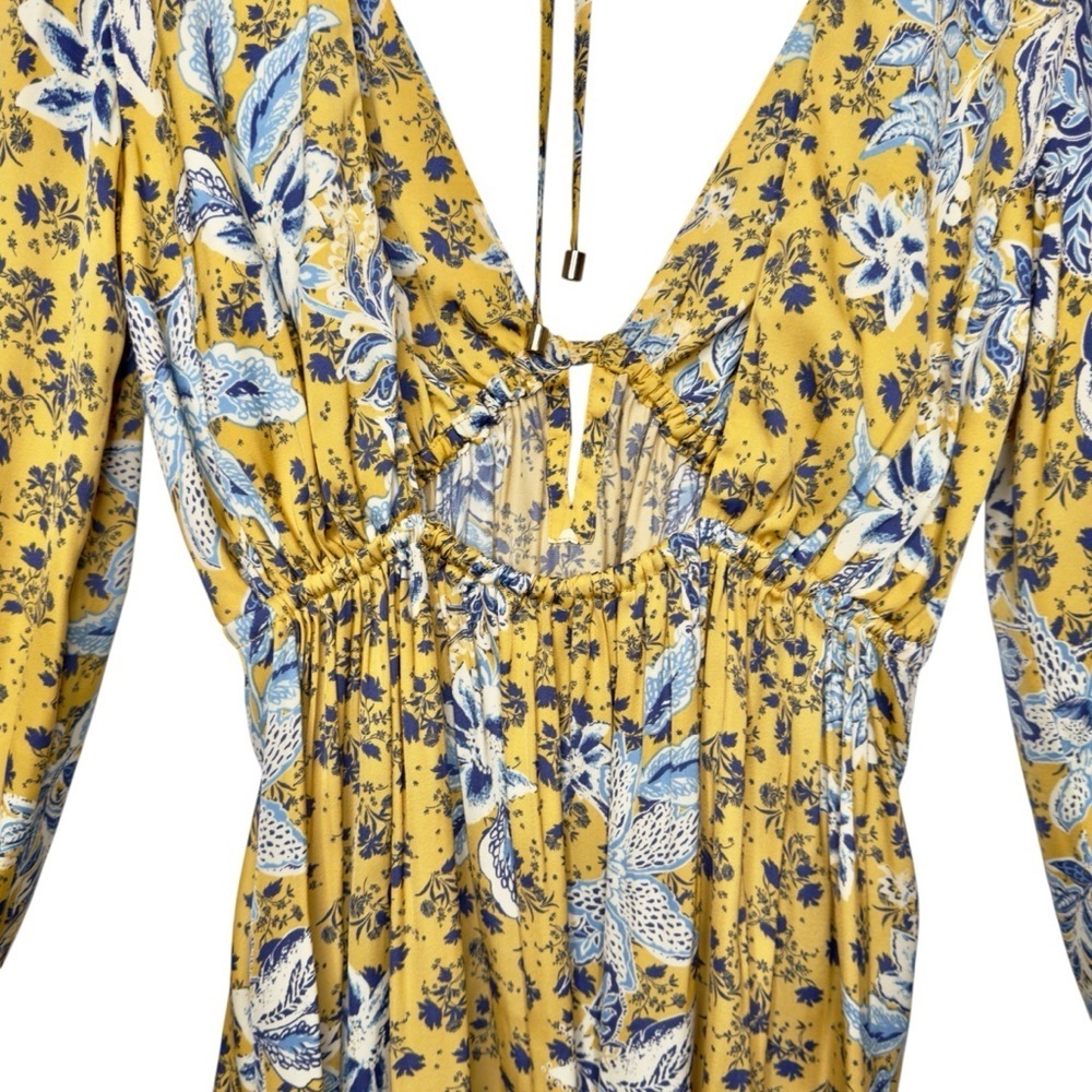 Free People Soli Mini Night Combo Plunging Women’s Silky Mini Dress Sz S - Picture 12 of 14